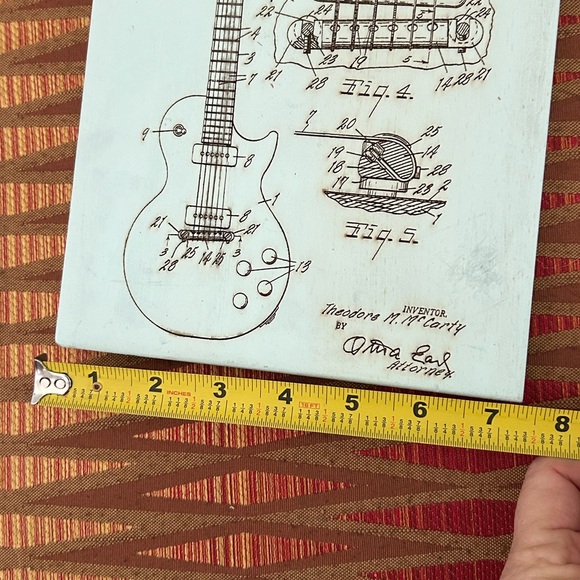 Fire & Pine image of 1953 guitar Patton on Wood 10”x7” VTG - Picture 10 of 12